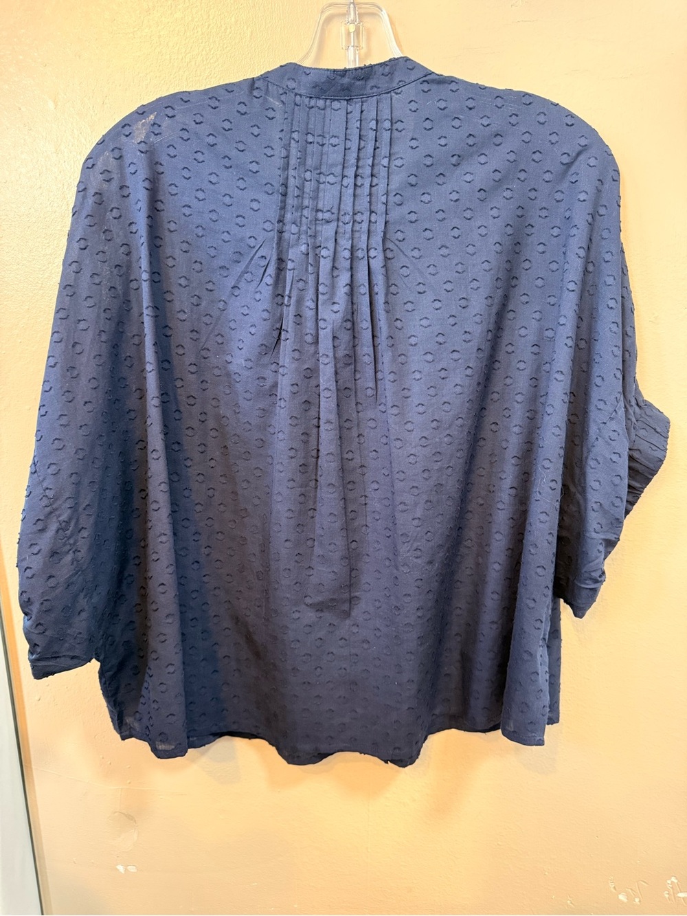 NWT Emerson Fry India Collection Maritime Swiss Dot Mandarin Collar Top - Picture 6 of 6